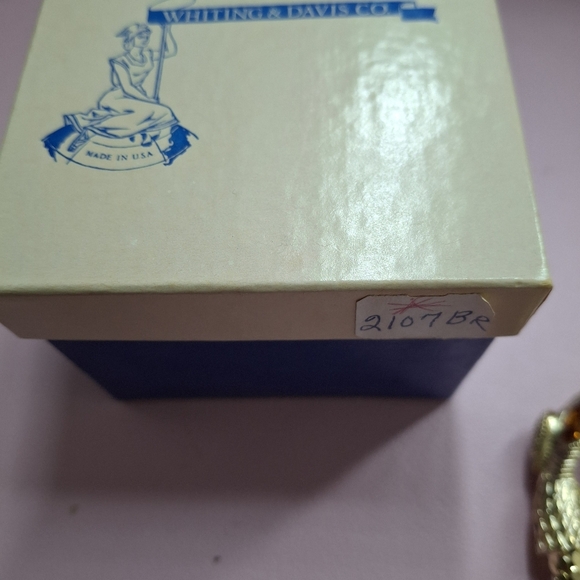 Vintage Whiting & Davis Oromesh Gold Snake Reptile Bracelet With Original Box - Picture 6 of 6